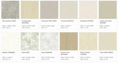 RIVESTIMENTO VINILICO PARETI Resistente agli urti - Colori 1